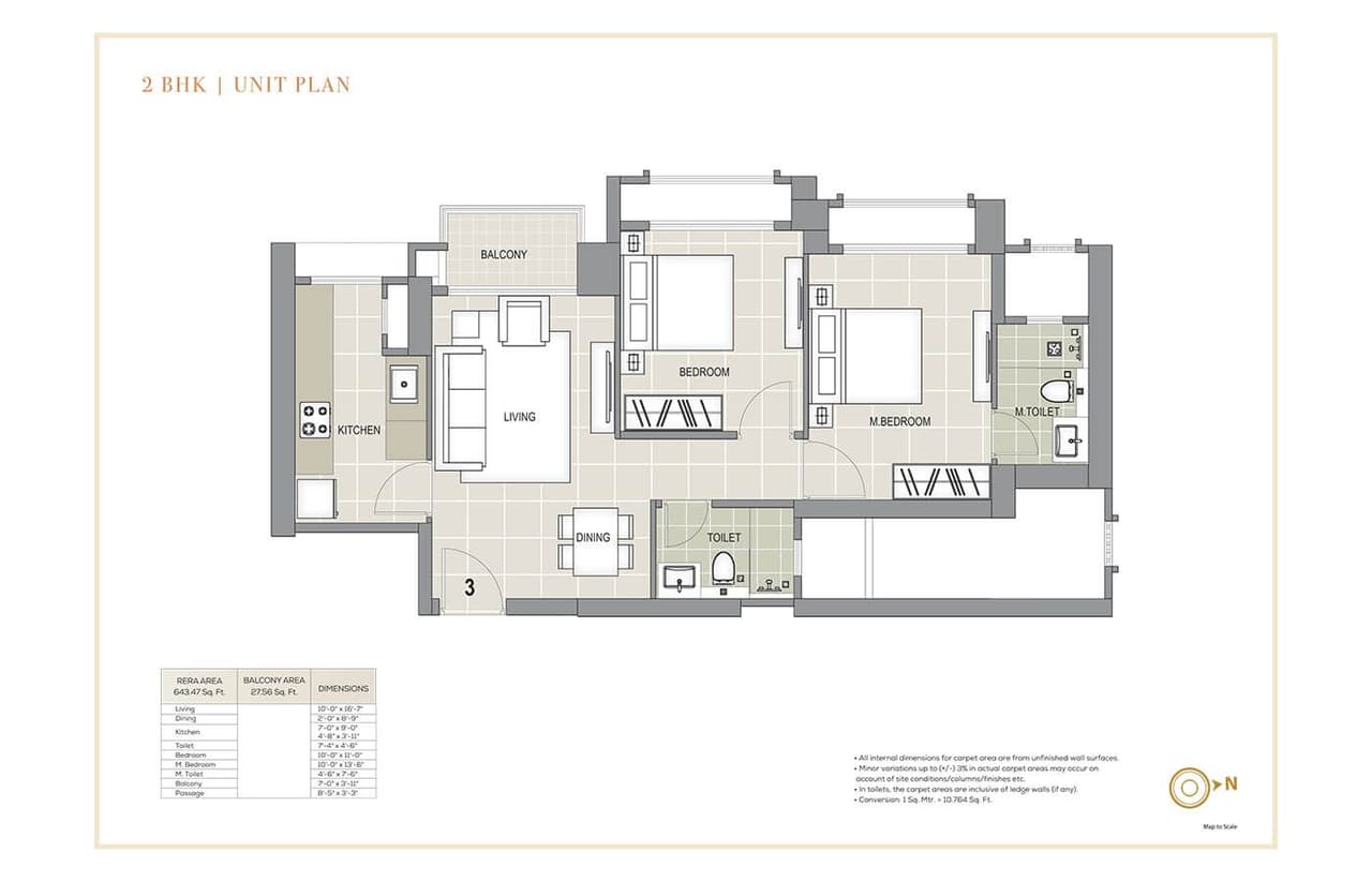 Unit plan - 671 sq.ft.