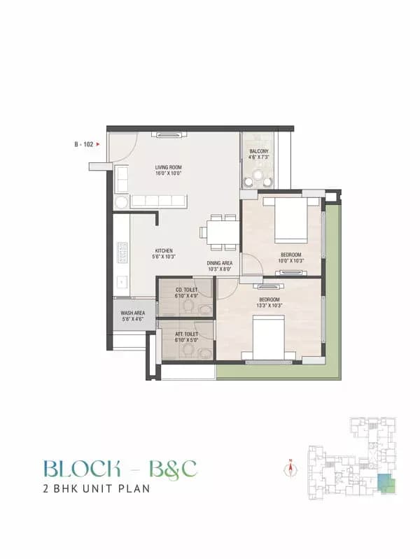 Unit plan - 747 sq.ft.