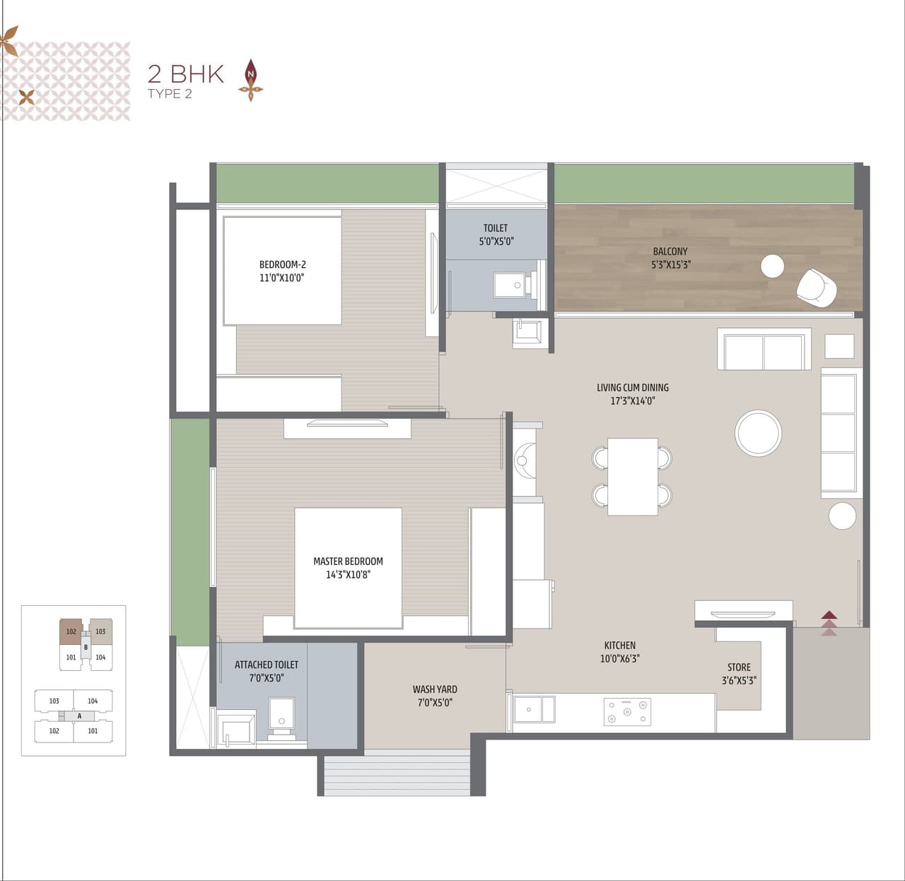Unit plan - 846 sq.ft.