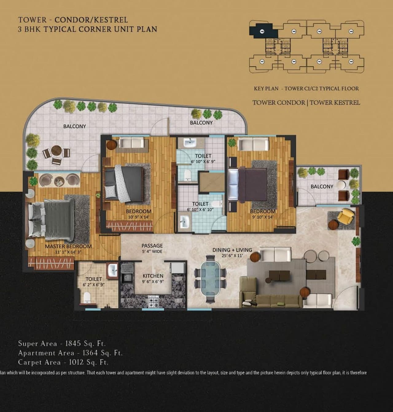 Unit plan - 1012 sq.ft.