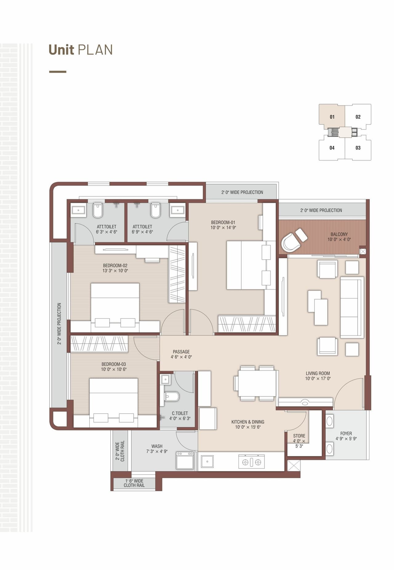 Unit plan - 1862 sq.ft.