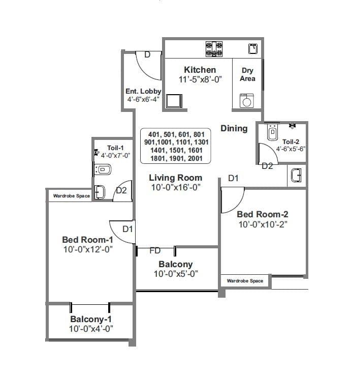 Unit plan - 770 sq.ft.