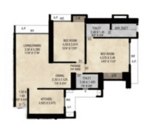 Unit plan - 816 sq.ft.
