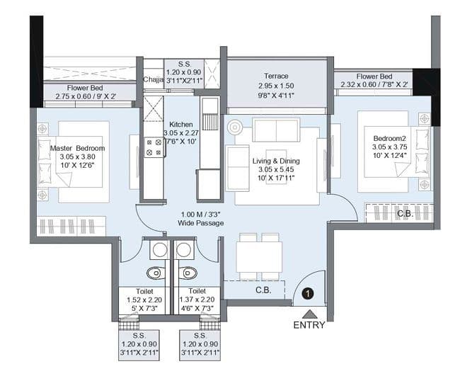 Unit plan - 740 sq.ft.
