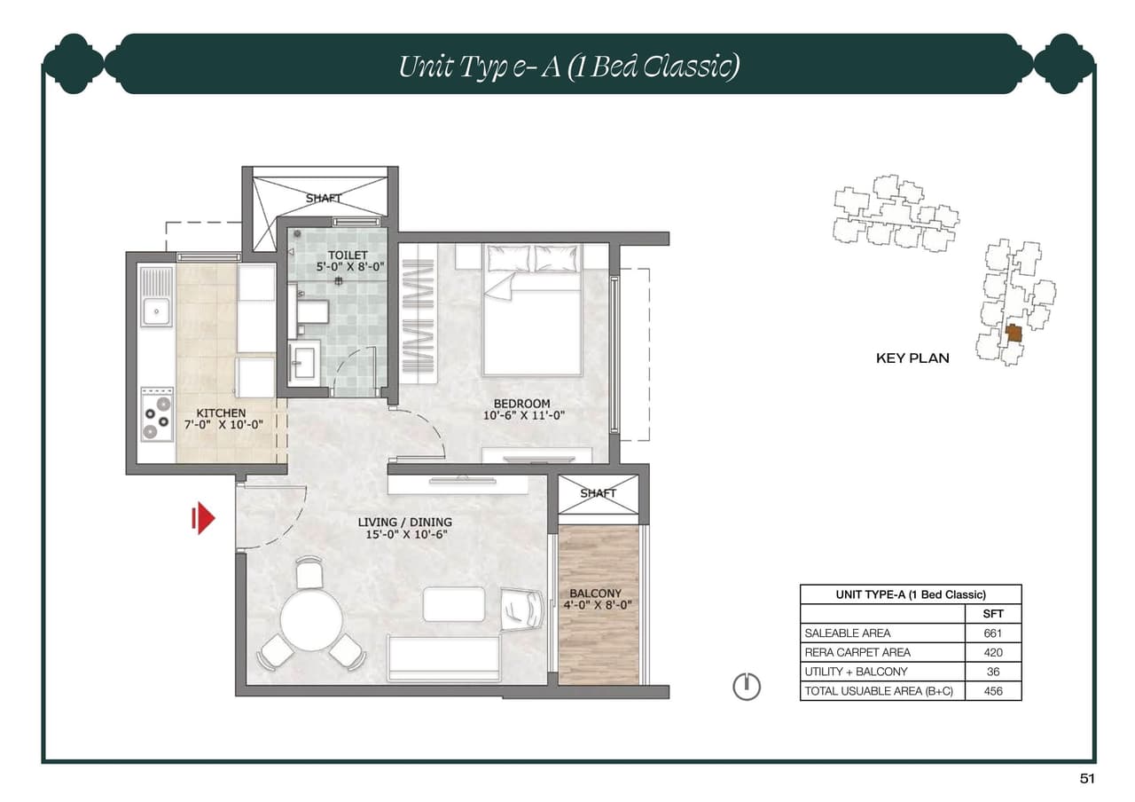 Unit plan - 420 sq.ft.