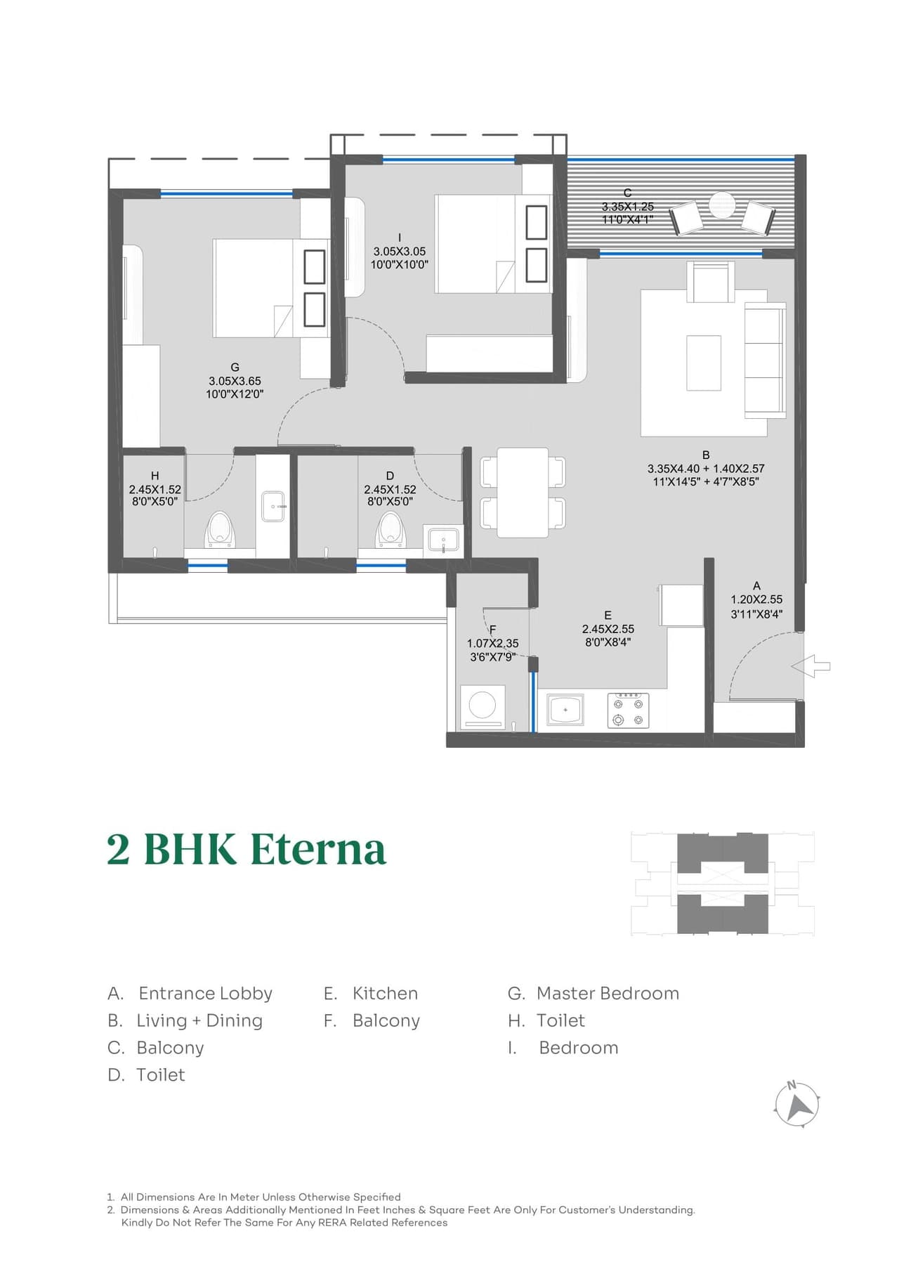 Unit plan - 736 sq.ft.
