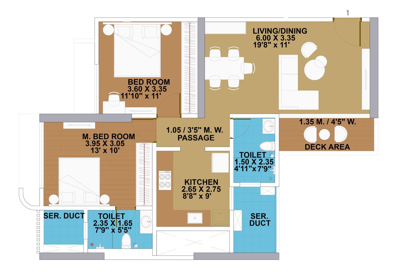 Unit plan - 757 sq.ft.