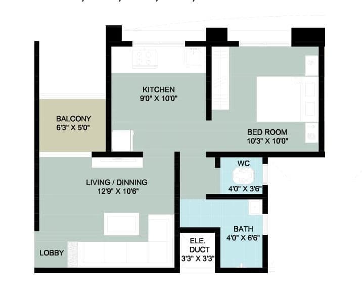 Unit plan - 435 sq.ft.