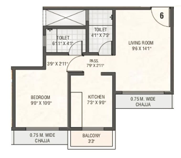 Unit plan - 428 sq.ft.