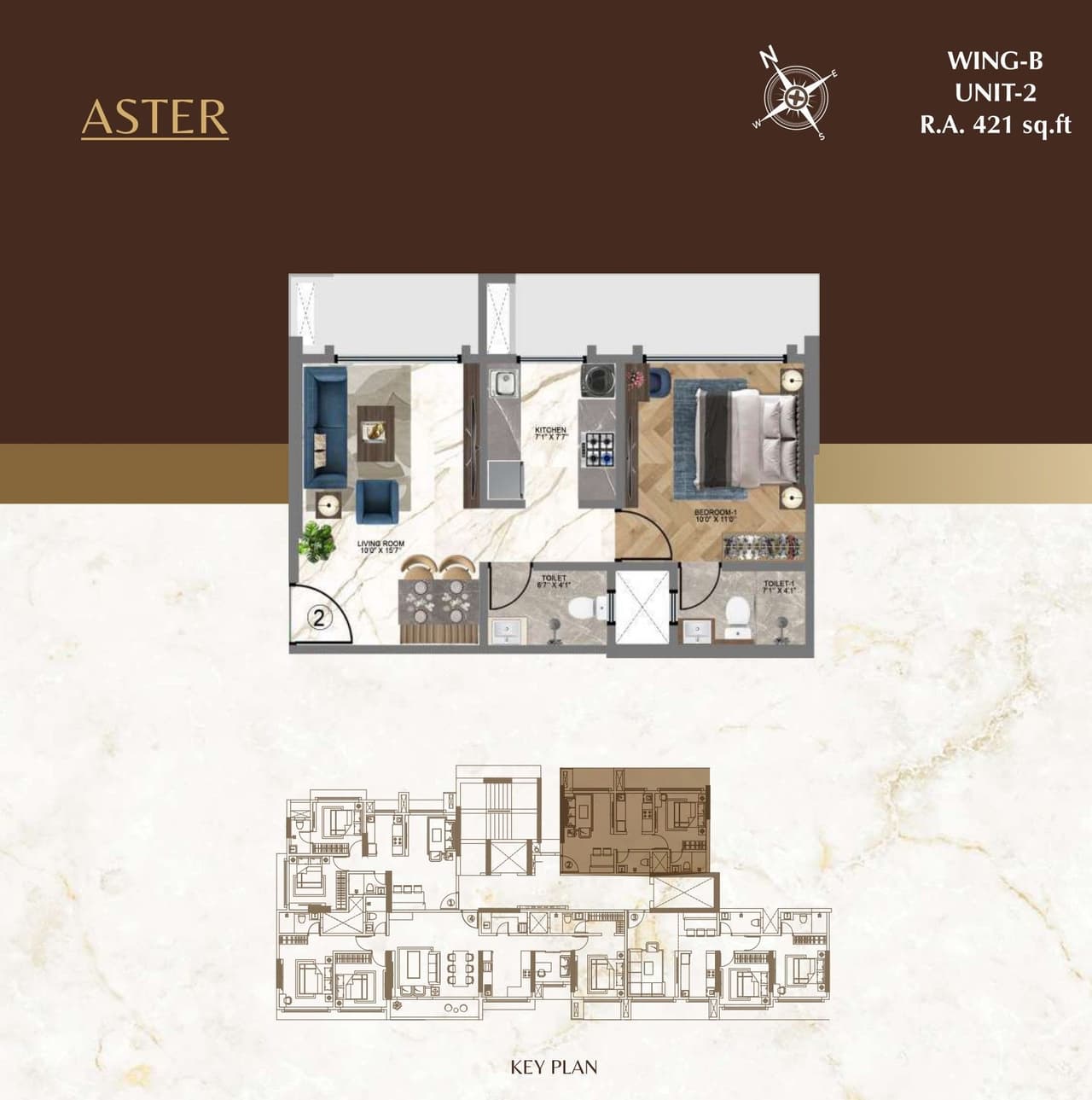 Unit plan - 421 sq.ft.