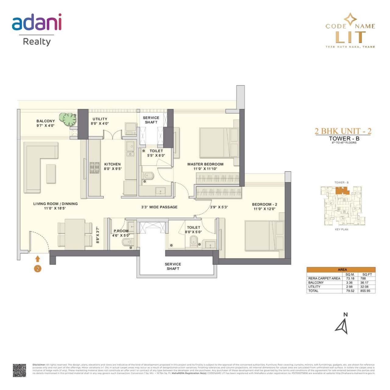 Unit plan - 855 sq.ft.