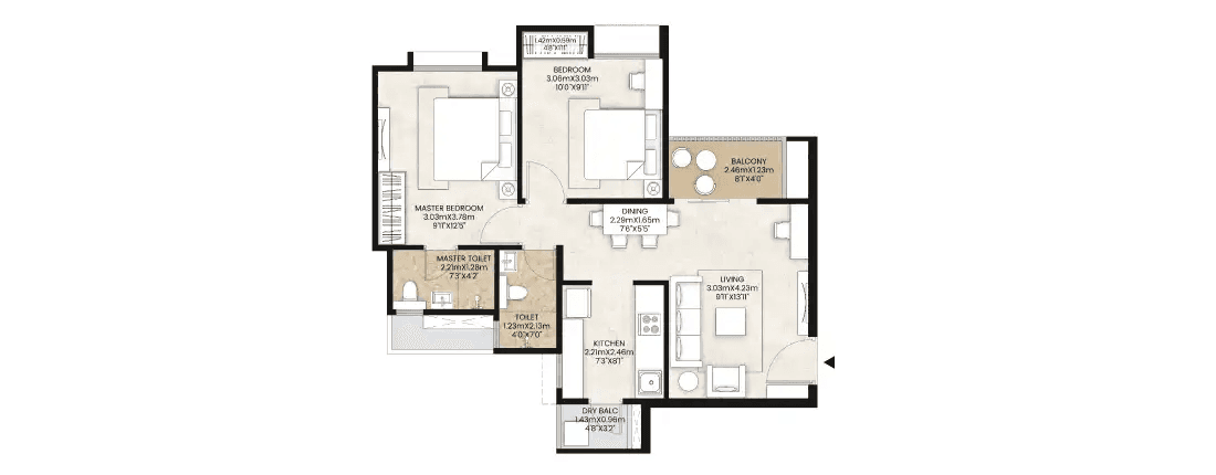 Unit plan - 620 sq.ft.