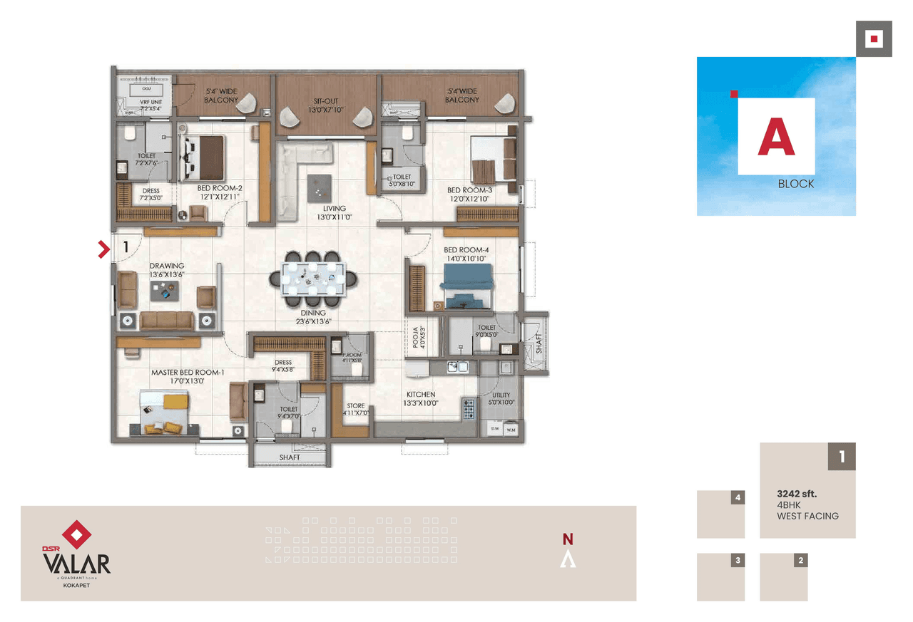 Unit plan - 2334 sq.ft.