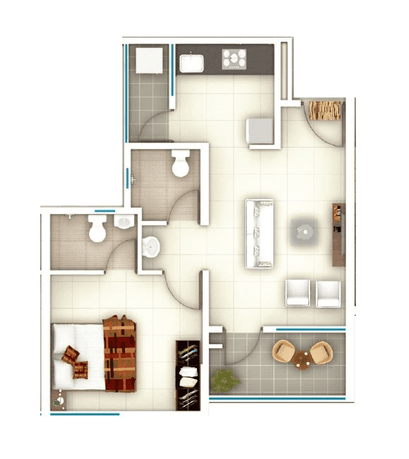 Unit plan - 458 sq.ft.