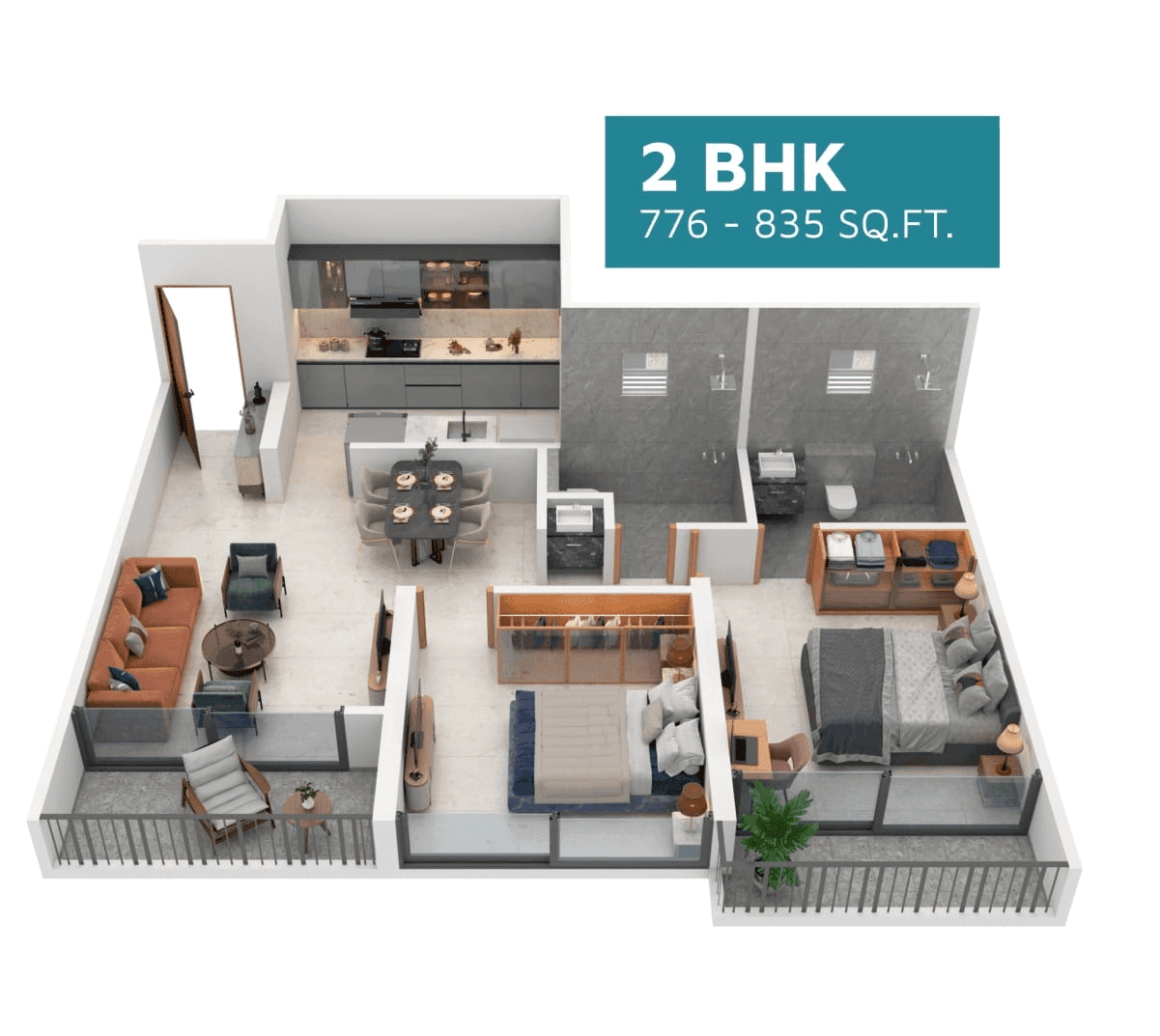 Unit plan - 776 sq.ft.