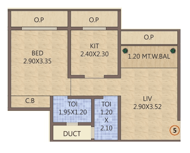 Unit plan - 480 sq.ft.