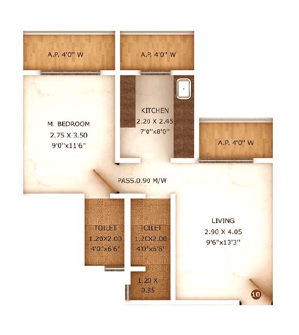 Unit plan - 392 sq.ft.