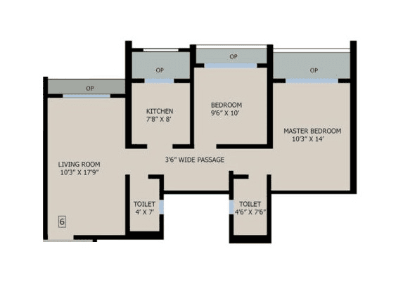 Unit plan - 671 sq.ft.