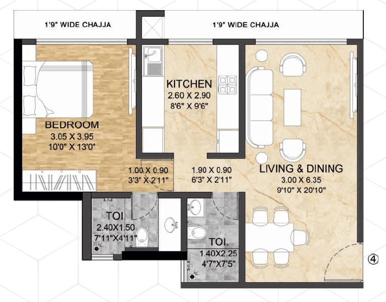 Unit plan - 546 sq.ft.