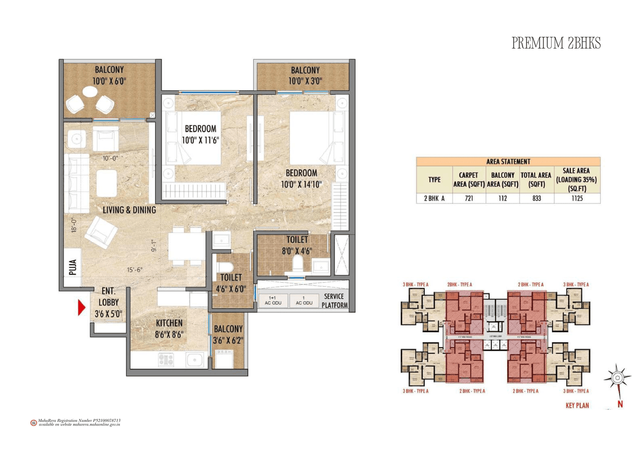 Unit plan - 833 sq.ft.