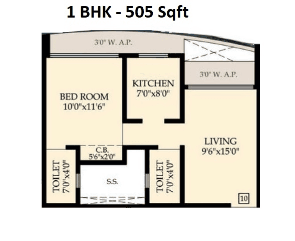 Unit plan - 505 sq.ft.