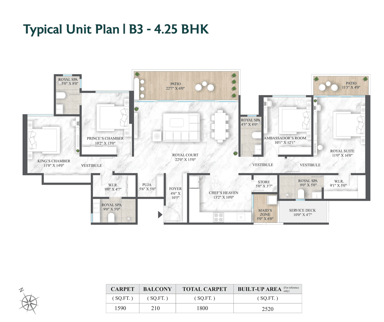 Unit plan - 1800 sq.ft.