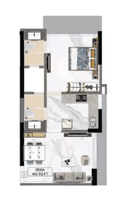 Unit plan - 402 sq.ft.