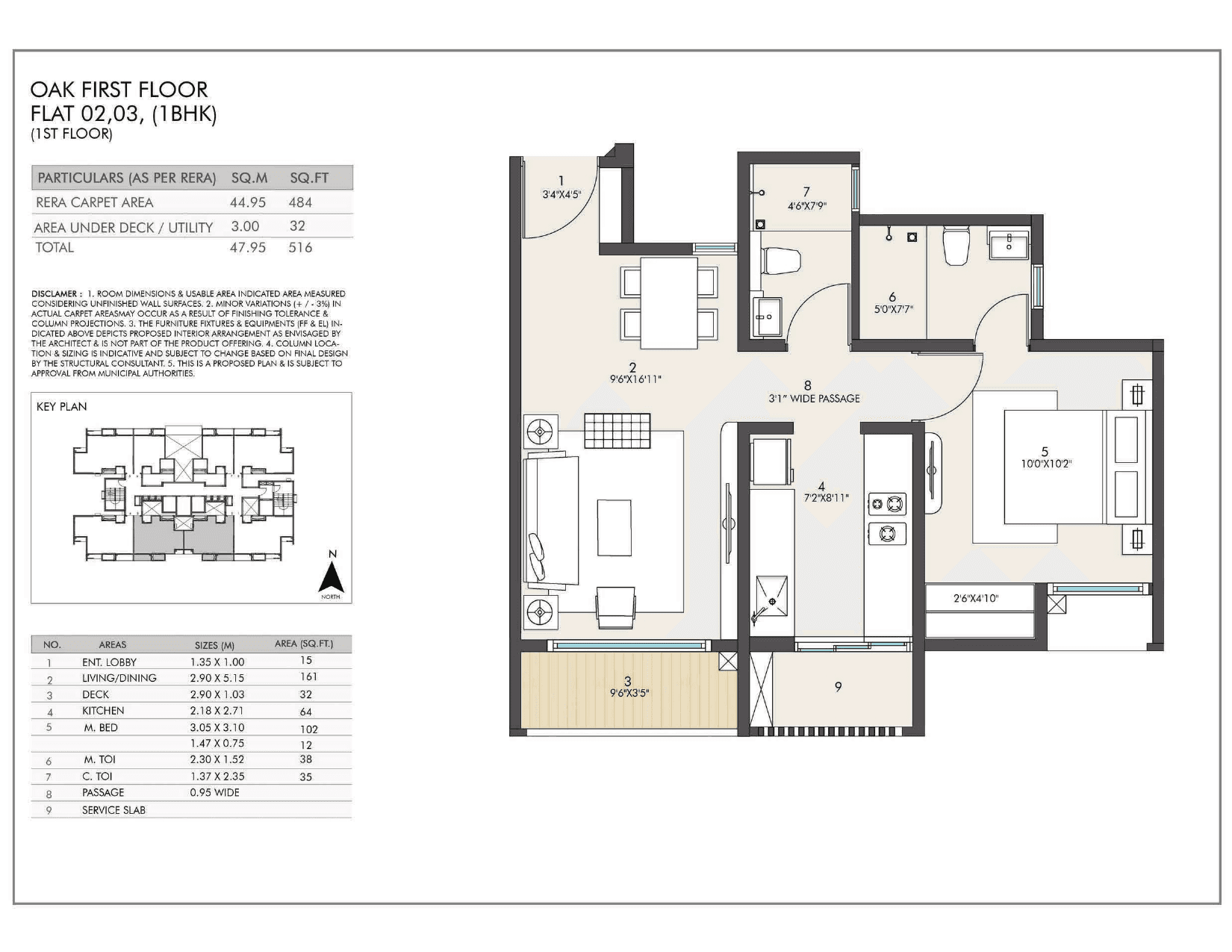 Unit plan - 516 sq.ft.