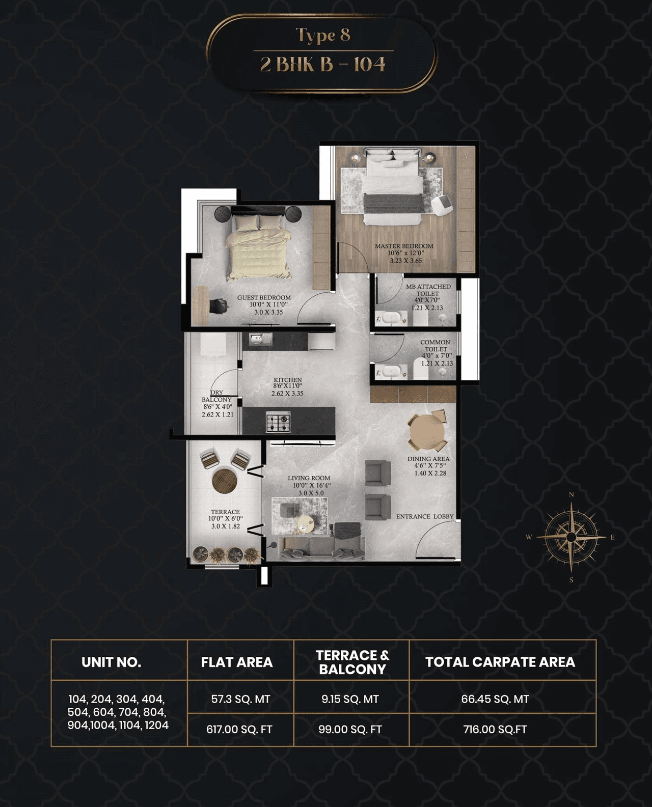 Unit plan - 716 sq.ft.