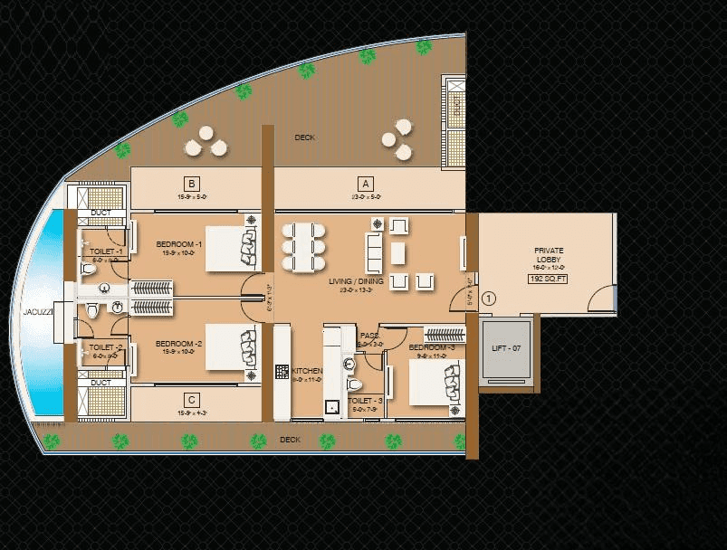Unit plan - 2300 sq.ft.