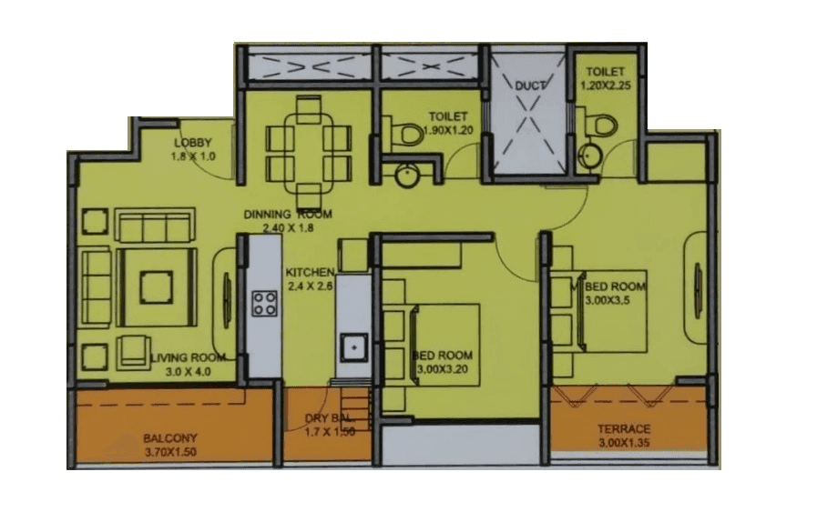 Unit plan - 765 sq.ft.