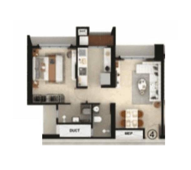 Unit plan - 458 sq.ft.
