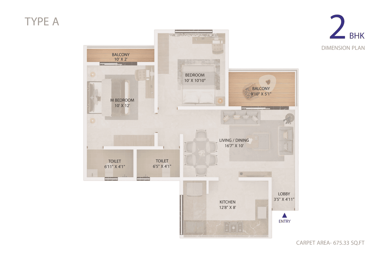 Unit plan - 675 sq.ft.