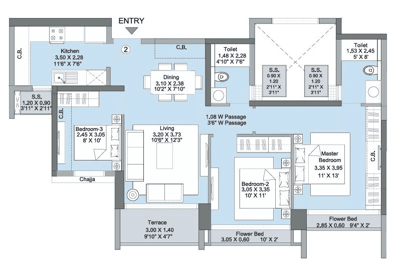 Unit plan - 700 sq.ft.