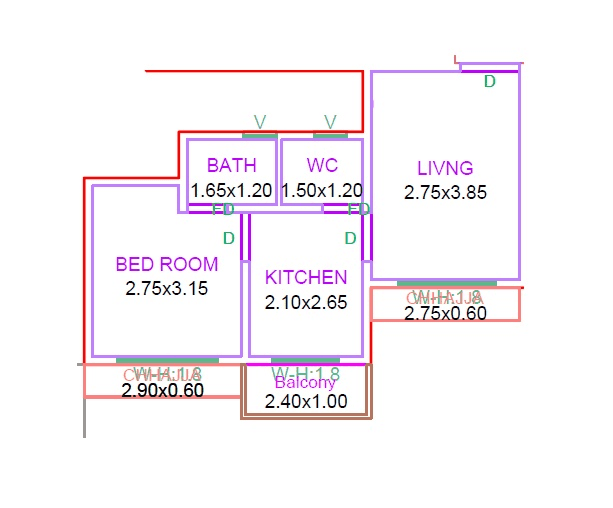 Unit plan - 344 sq.ft.