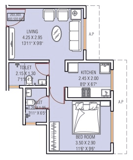 Unit plan - 396 sq.ft.