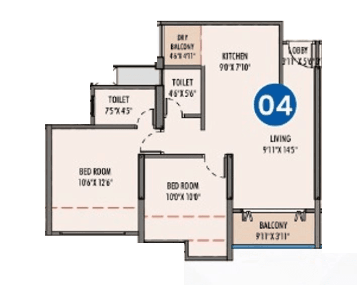 Unit plan - 683 sq.ft.