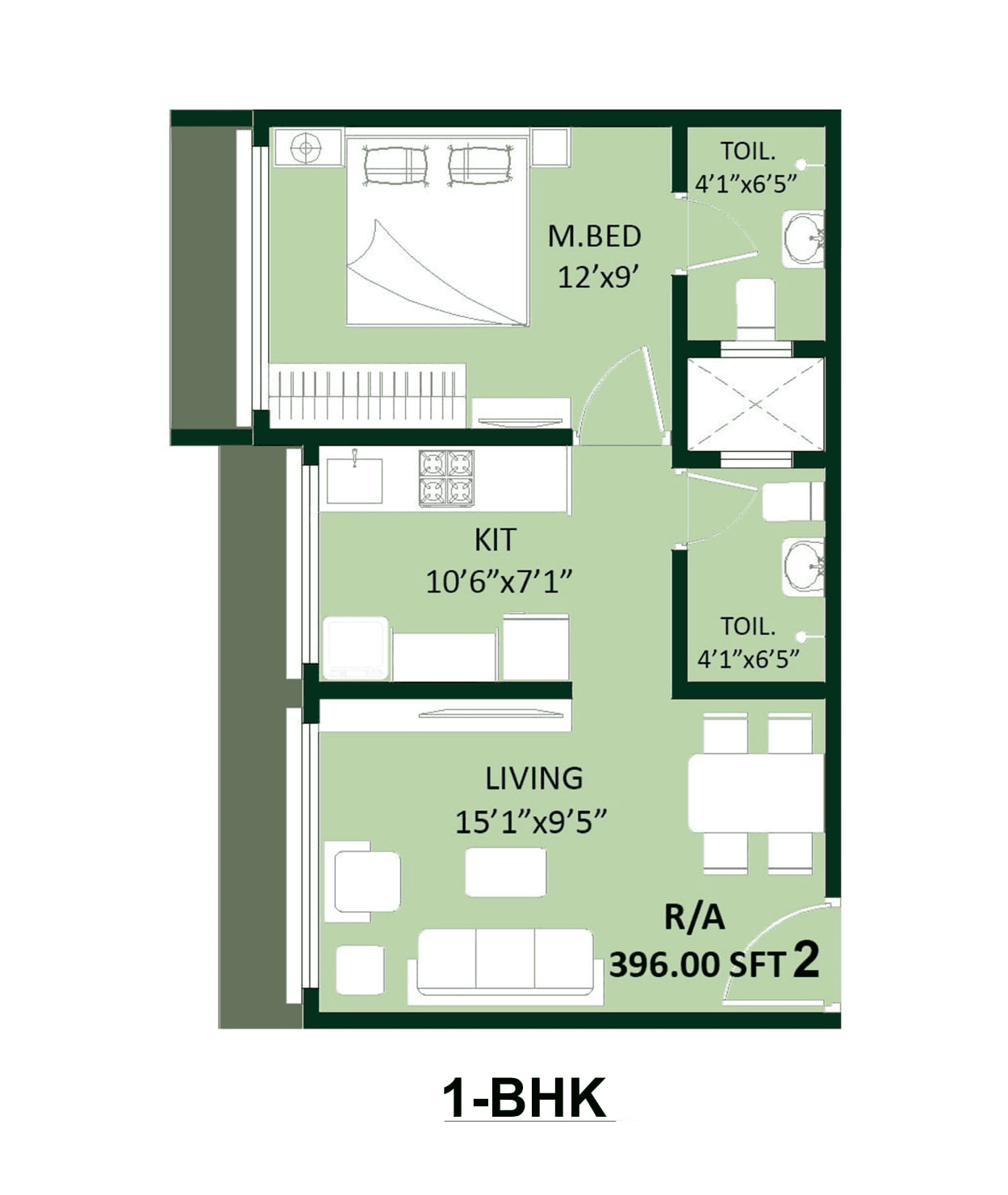 Unit plan - 396 sq.ft.
