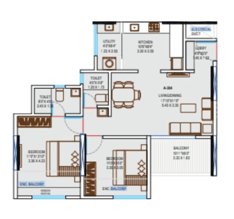 Unit plan - 724 sq.ft.