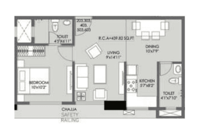 Unit plan - 440 sq.ft.