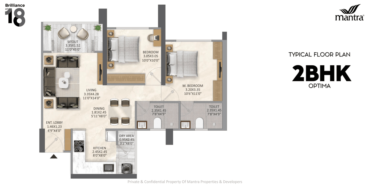 Unit plan - 710 sq.ft.