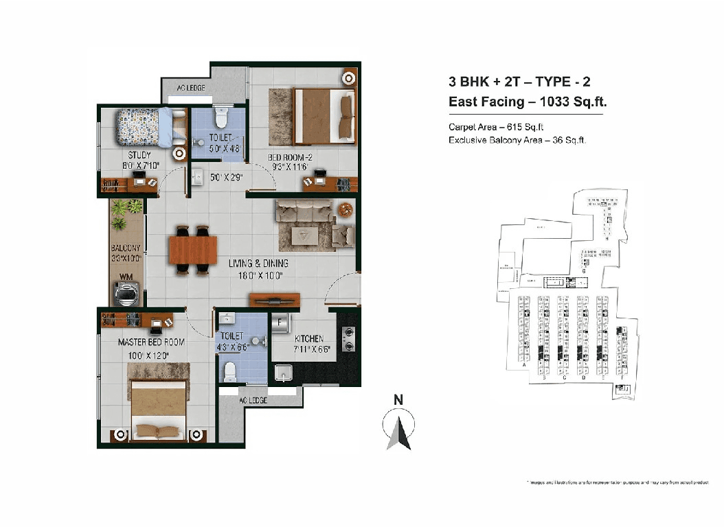 Unit plan - 615 sq.ft.