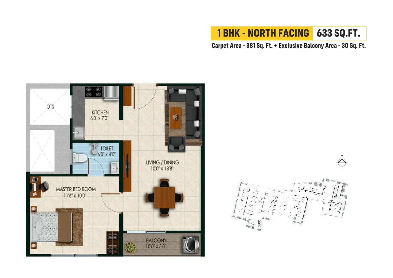 Unit plan - 381 sq.ft.
