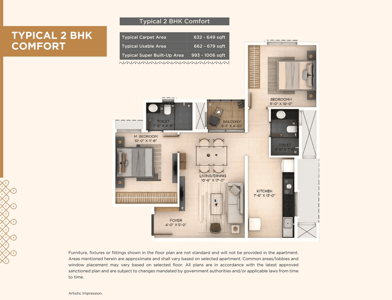 Unit plan - 662 sq.ft.