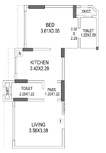 Unit plan - 470 sq.ft.