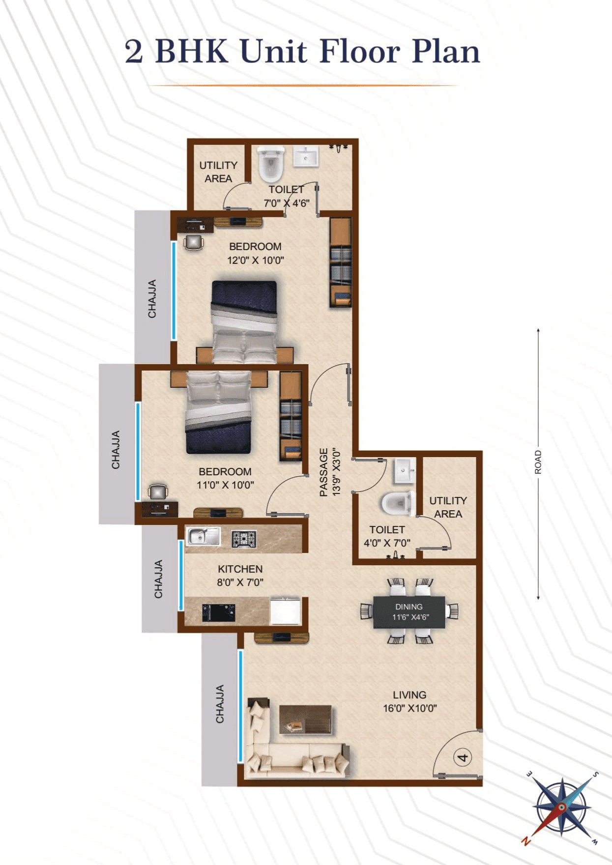 Unit plan - 563 sq.ft.