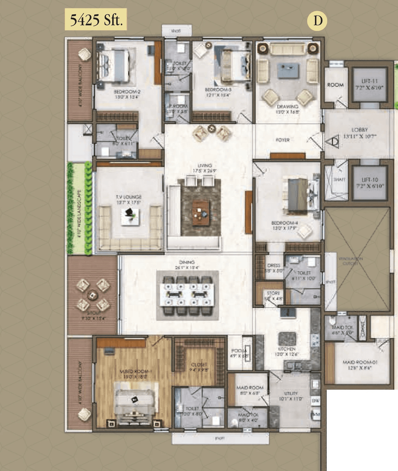 Unit plan - 3960 sq.ft.