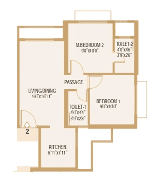 Unit plan - 483 sq.ft.