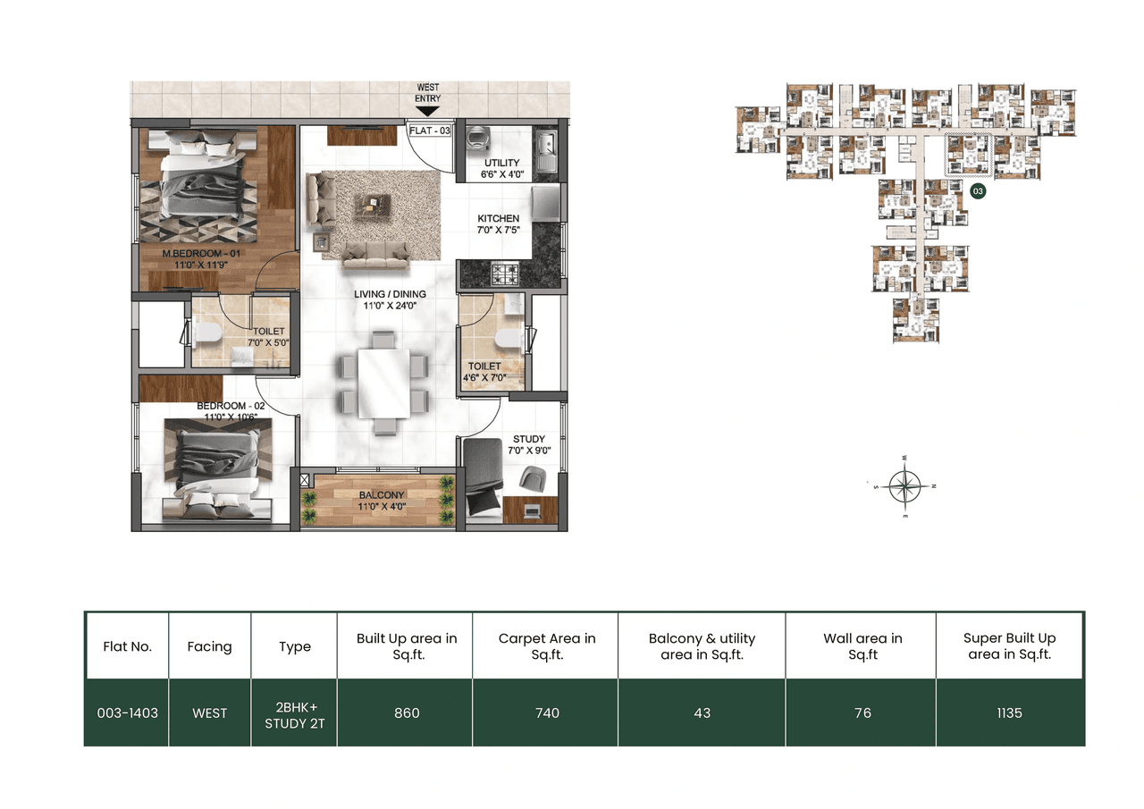 Unit plan - 740 sq.ft.