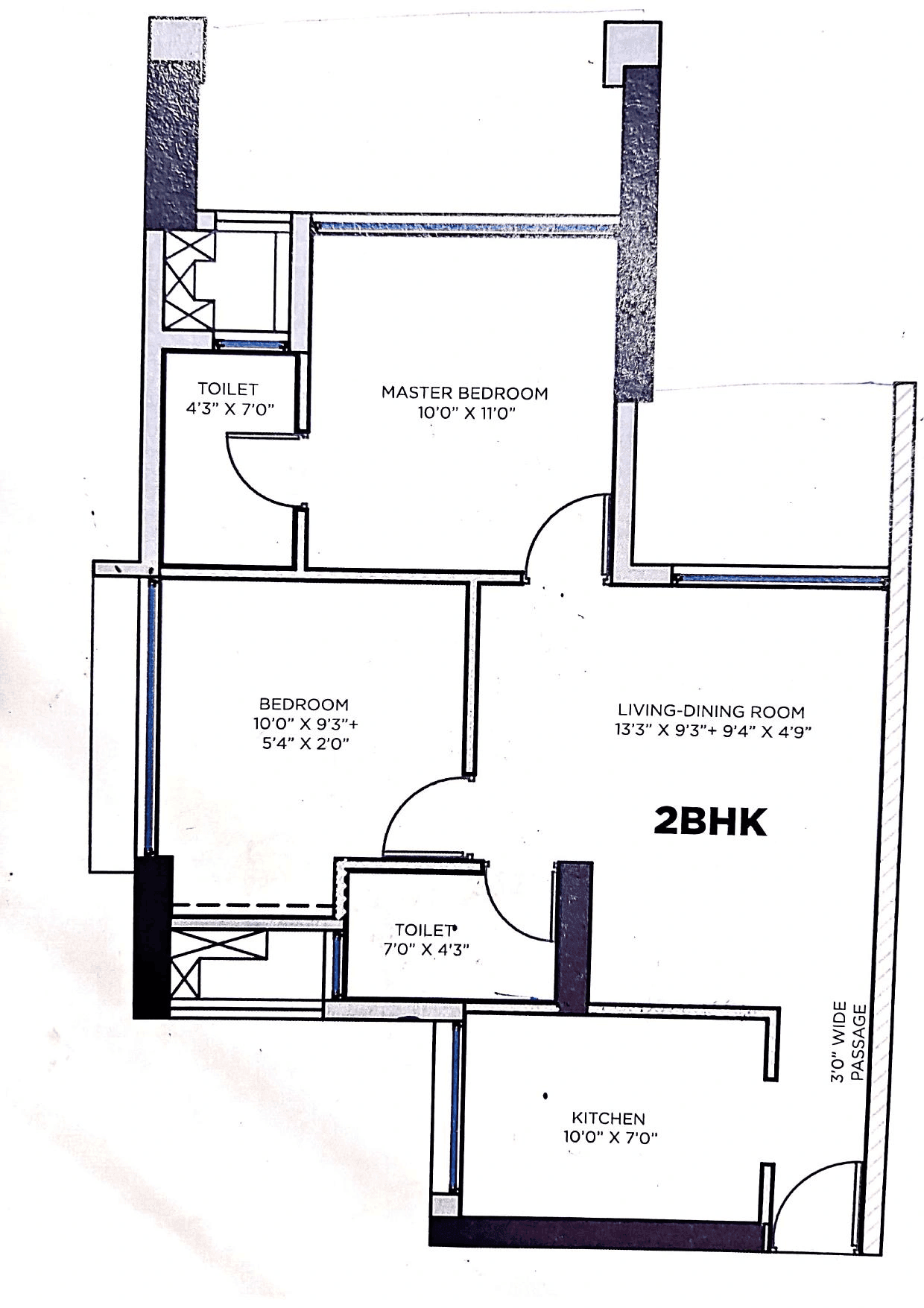 Unit plan - 632 sq.ft.